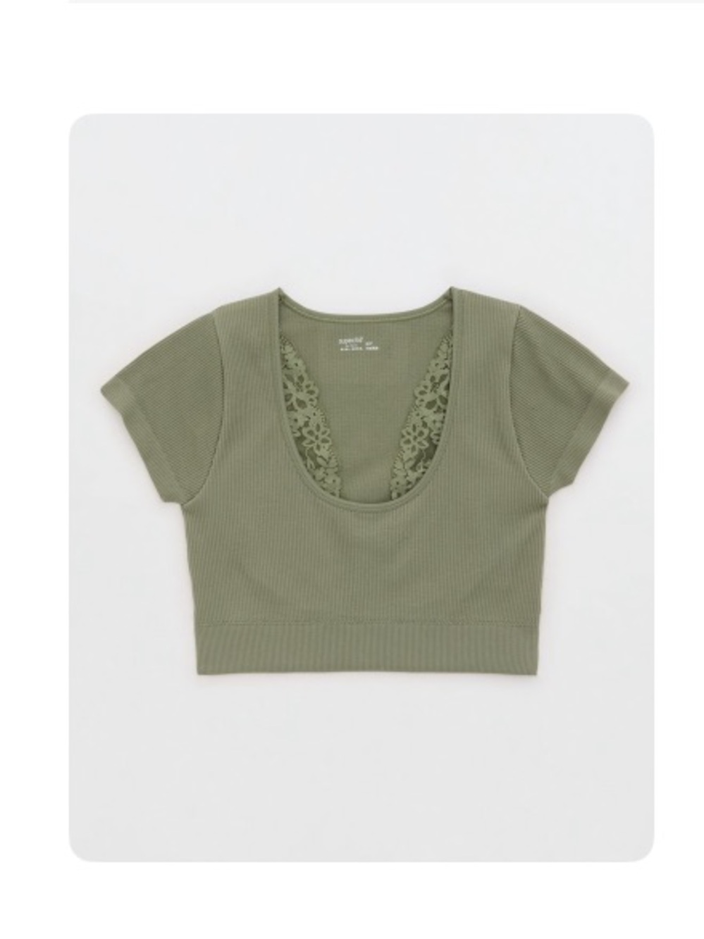 AERIE | NWT Superchill Seamless Lace Cap Sleeve Bra Top size XL